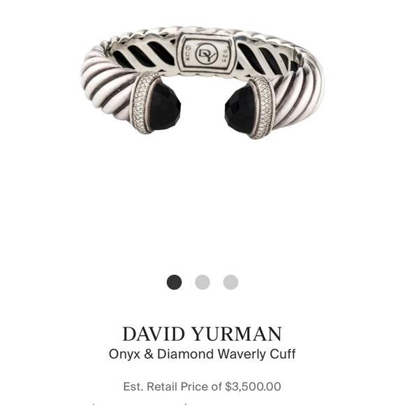 David Yurman Onyx & Diamond Waverly Cuff - Picture 2 of 9
